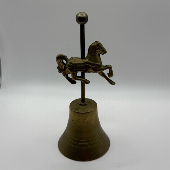Other - Vintage Brass Bell Carousel Horse 6” for Nursery